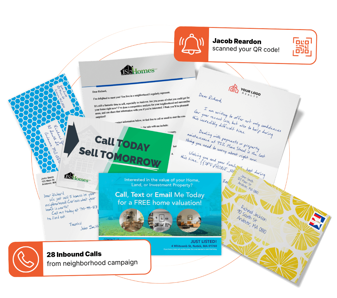 Direct mail campaign examples with response notifications